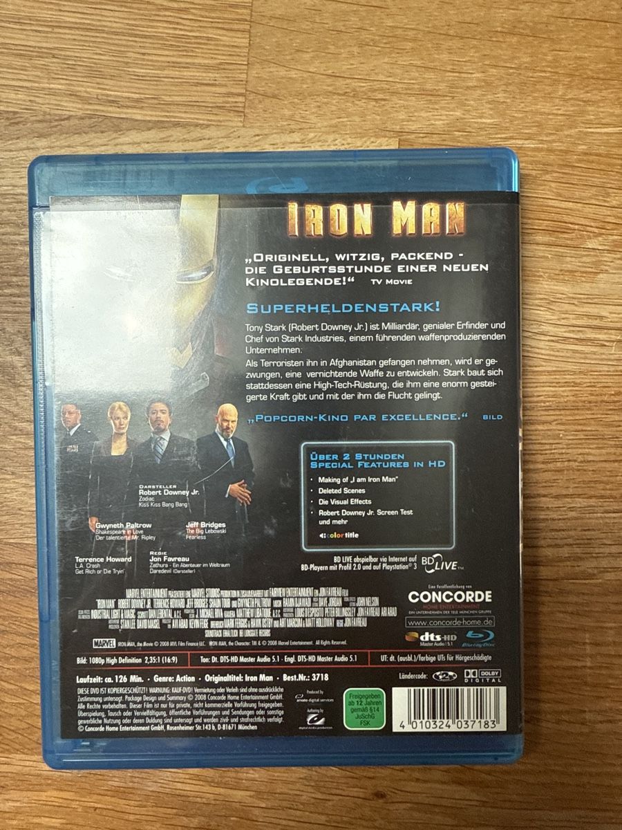 Tutti i DVDs: Blu-ray Disc Iron Man – Usato da Sempach venduto da Nimsaj5 1
