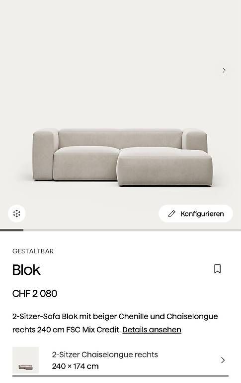 Kave Home Divani: Kave Home Blok Sofa – Usato da Oberengstringen venduto da dam_wmy5 3