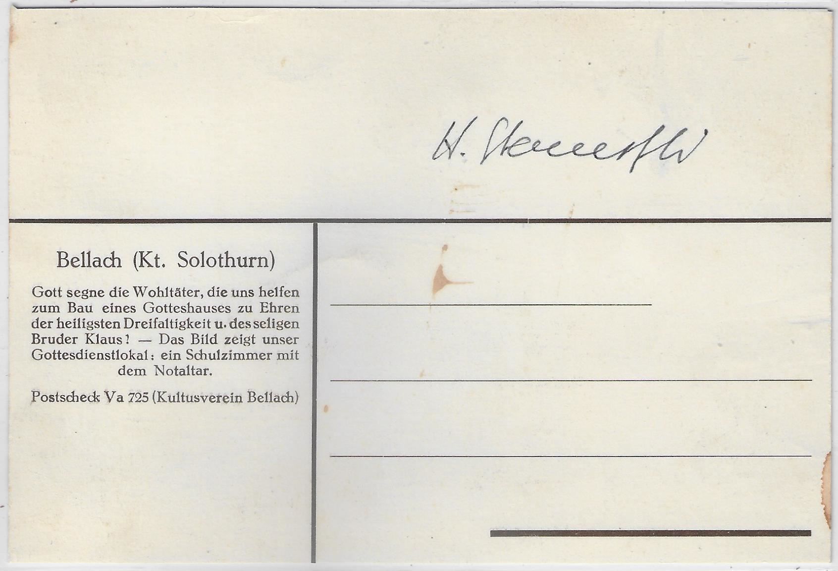 Cartoline postali: Bellach - Gottesdienstlokal – Usato da Ettingen venduto da Kartenplanet 1