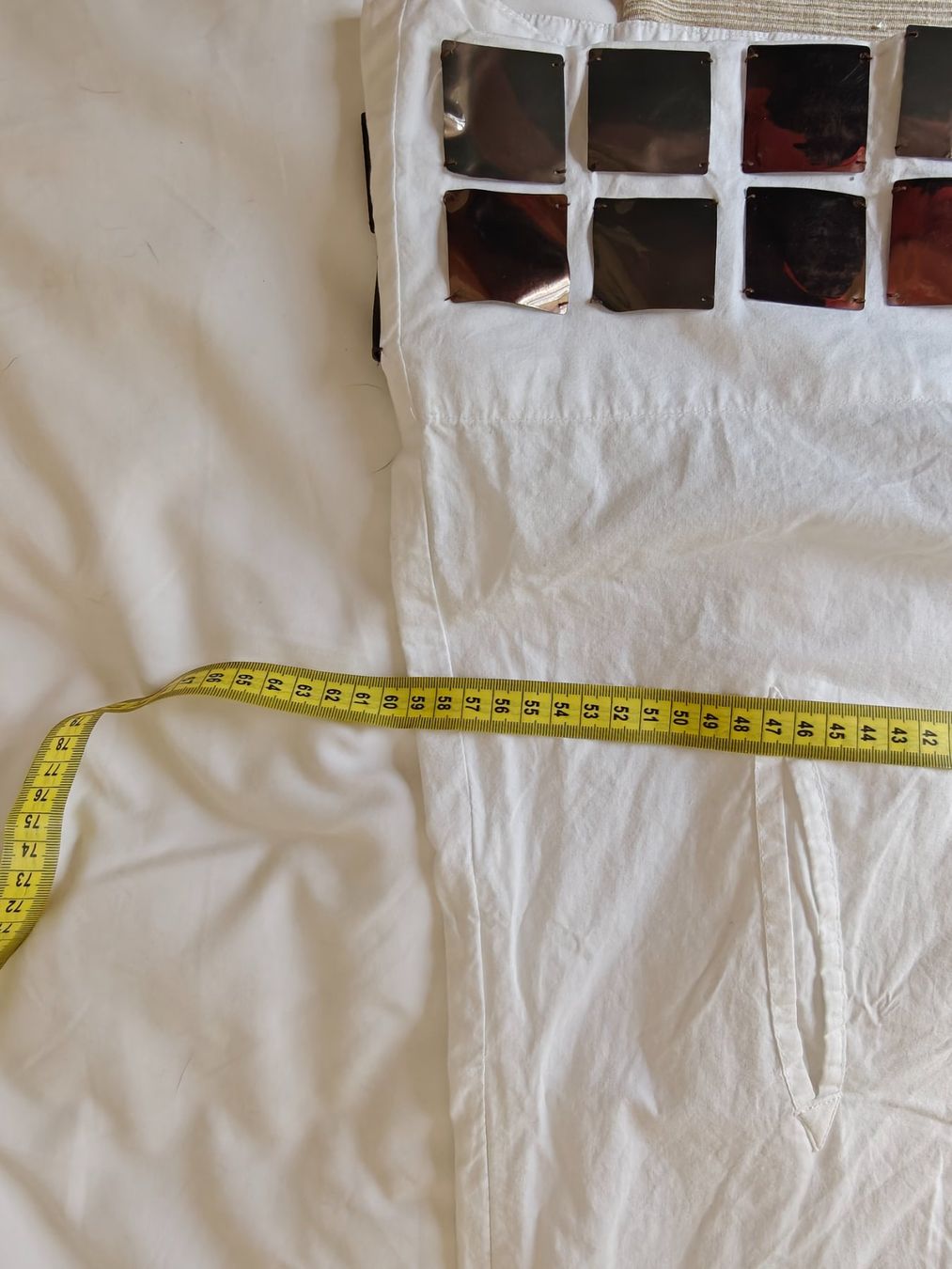 Vestiti: Dimension white cotton pintuck tie strap shift pockets 42 – Usato da Geneve venduto da readycat 8