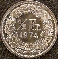 50 Rappen 1974 stgl. / aus Münzsatz