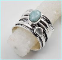 LARIMAR, Larimar Spinning Ring 925 Silber