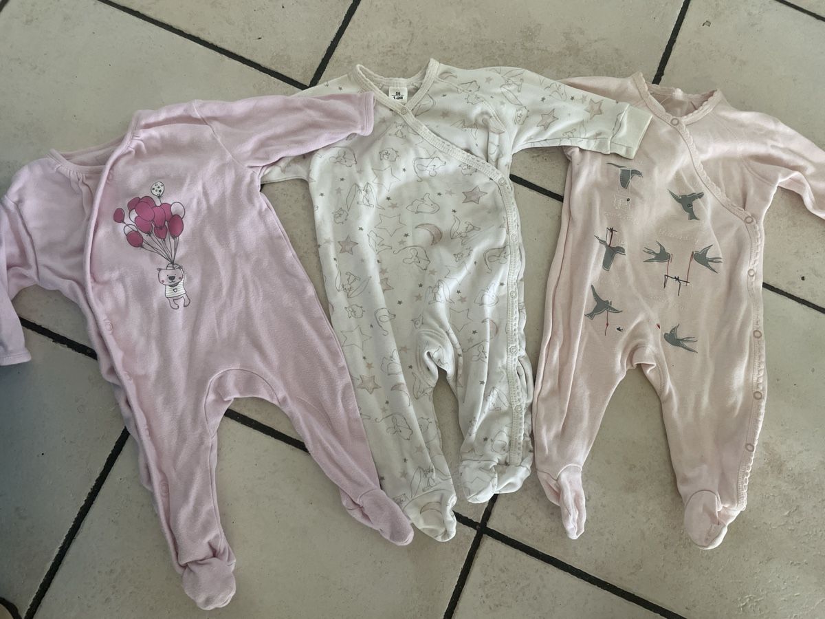 Naturaline Pyjamas: 3 naturaline Strampler Pyjamas rosa Gr. 56  – D'occasion à Obergerlafingen par cabo4