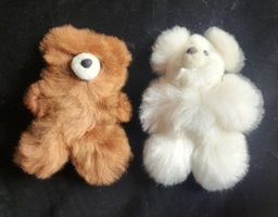 2 sehr weich und schmusig Baby Alpaka Fell Bär Teddy, NEU!!
