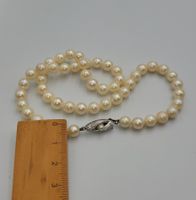 Gold 750 Perlen Kette Mit Weiss Gold Verschluss