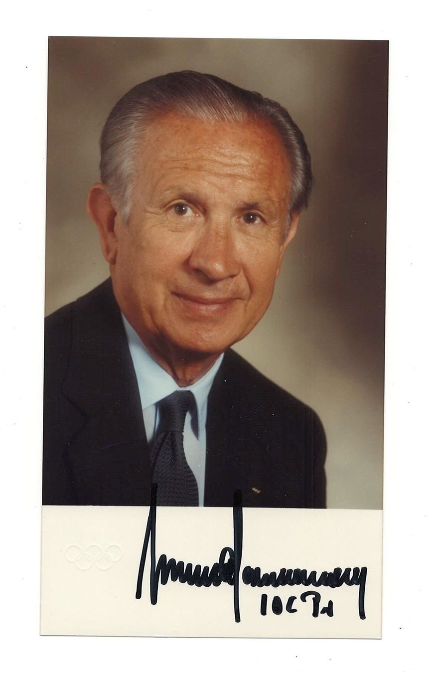 Autografi: JUAN ANTONIO SAMARANCH EX-IOC-PRÄSIDENT – Usato da Basel venduto da verano1000