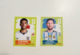 Sammelbild Li. Messi + J. Bellingham Panini neu