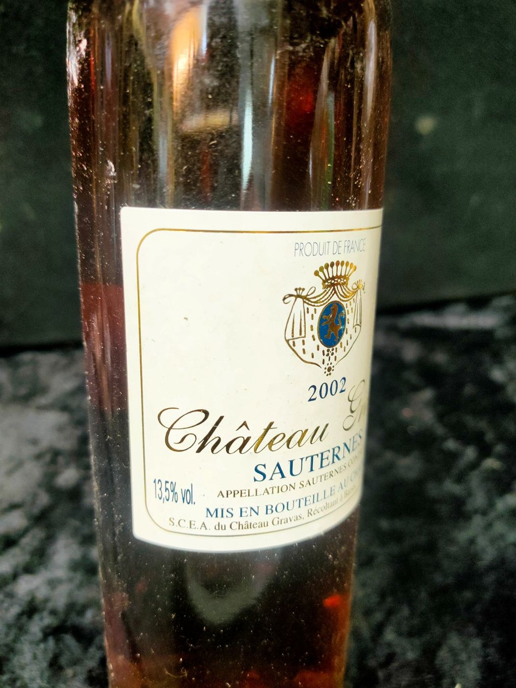 Vino: CHÂTEAU GRAVAS 2002 SAUTERNES – Nuovo (secondo la descrizione) da Genève venduto da Leboucheoreilles 2
