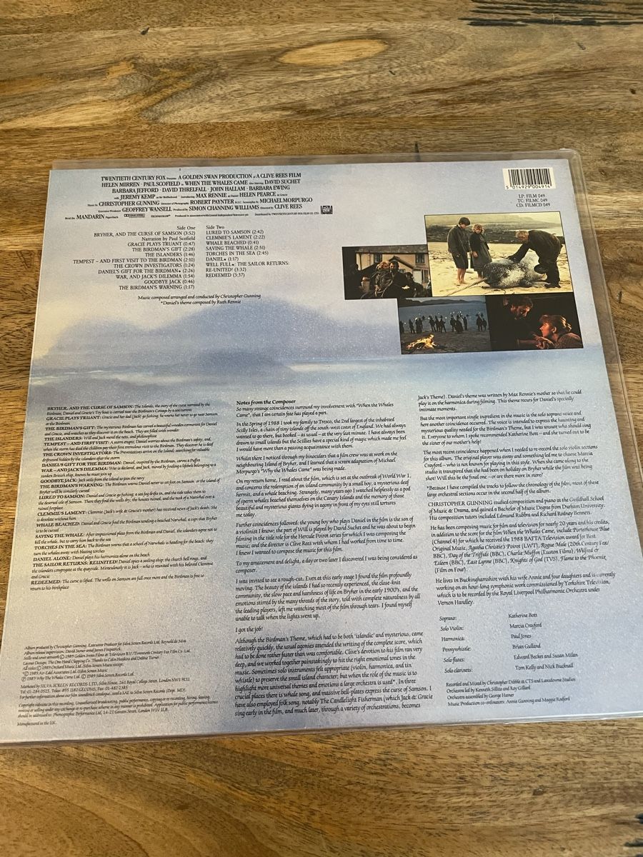 Dischi in vinile: When The Whales Came - Christopher Gunning – Usato da Hombrechtikon venduto da baersandro 1