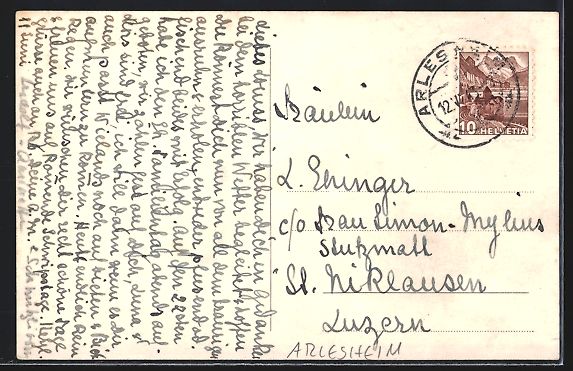 Cartoline postali: AK Arlesheim, Herrenhaus mit Garten – Usato da Berlin venduto da bartko-reher 1