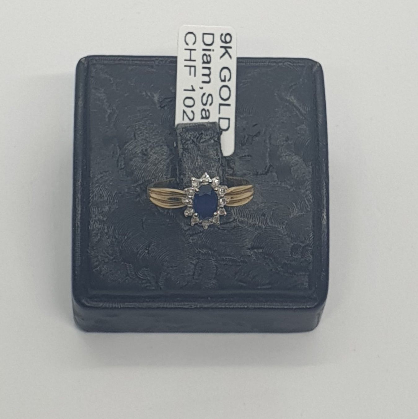 Anelli: Echt 9K Gold - Diamant, Saphir Ring – Usato da Luzern venduto da Luzern-Goldhaus