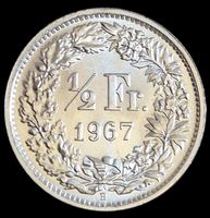 5x Top Silber Füfzgi 1967 Schweiz Stgl