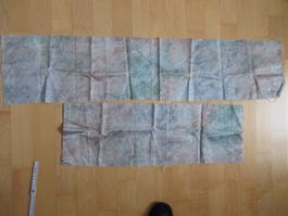 Stoffreste, 2 Streifen, mehrfarbiger Stoff, Silberglitzer