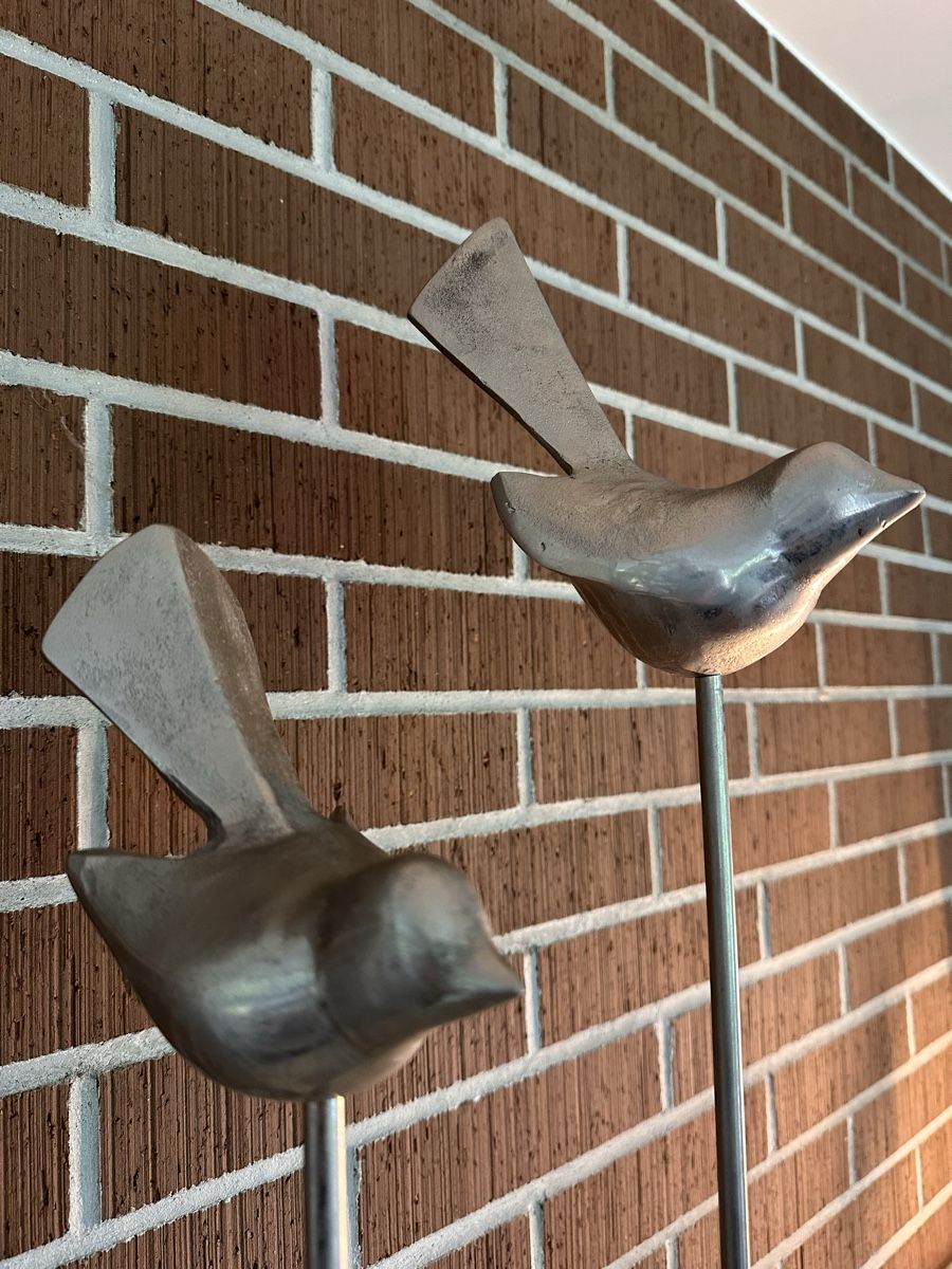 Tutte le decorazioni: 2 Vögel Deko Figuren Metall Silber – Usato da Richterswil venduto da Denhaltnoed 3