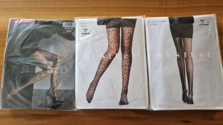 3 neue top modische Strumpfhosen, Gr. 40/42 schwarz/Silvest.