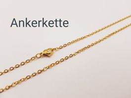 Halskette Edelstahl Ankerkette 50 cm gold
