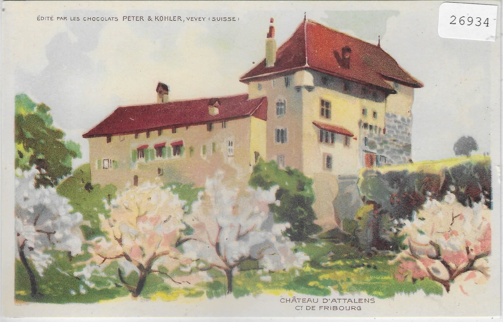 Cartoline postali: Chateau D'Attalens FR - Litho – Usato da Ettingen venduto da Kartenplanet