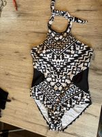 Badeanzug Gr S Sommer Hippie Muster Schwarz Weiss - neuwe...