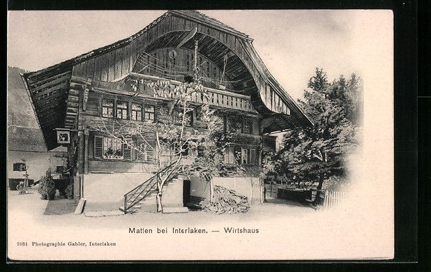 Cartoline postali: Matten bei Interlaken, Ansicht vom Wirts – Usato da Berlin venduto da bartko-reher