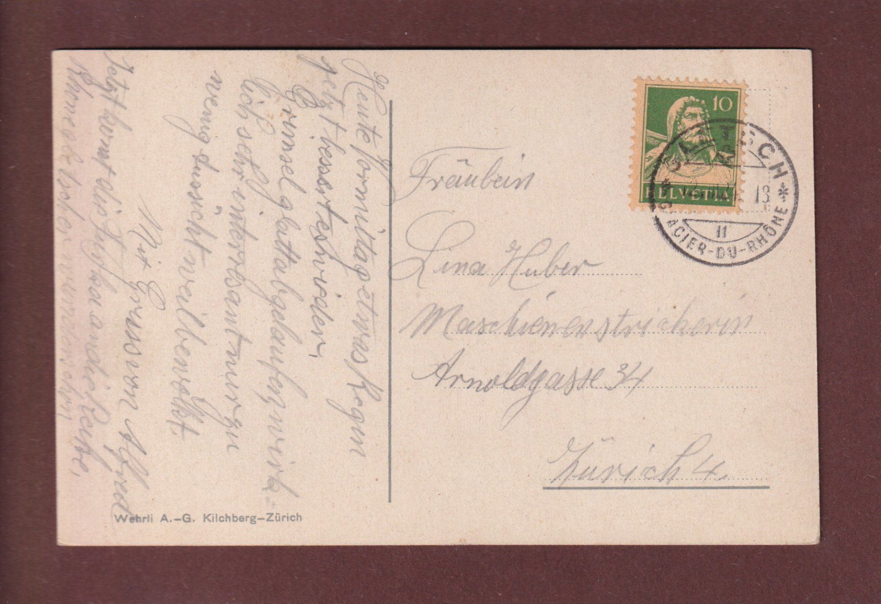 Ansichtskarten: GRIMSEL-HOSPIZ - Finsteraarhorn - 1924 – Gebraucht aus Pully von nicecards 1