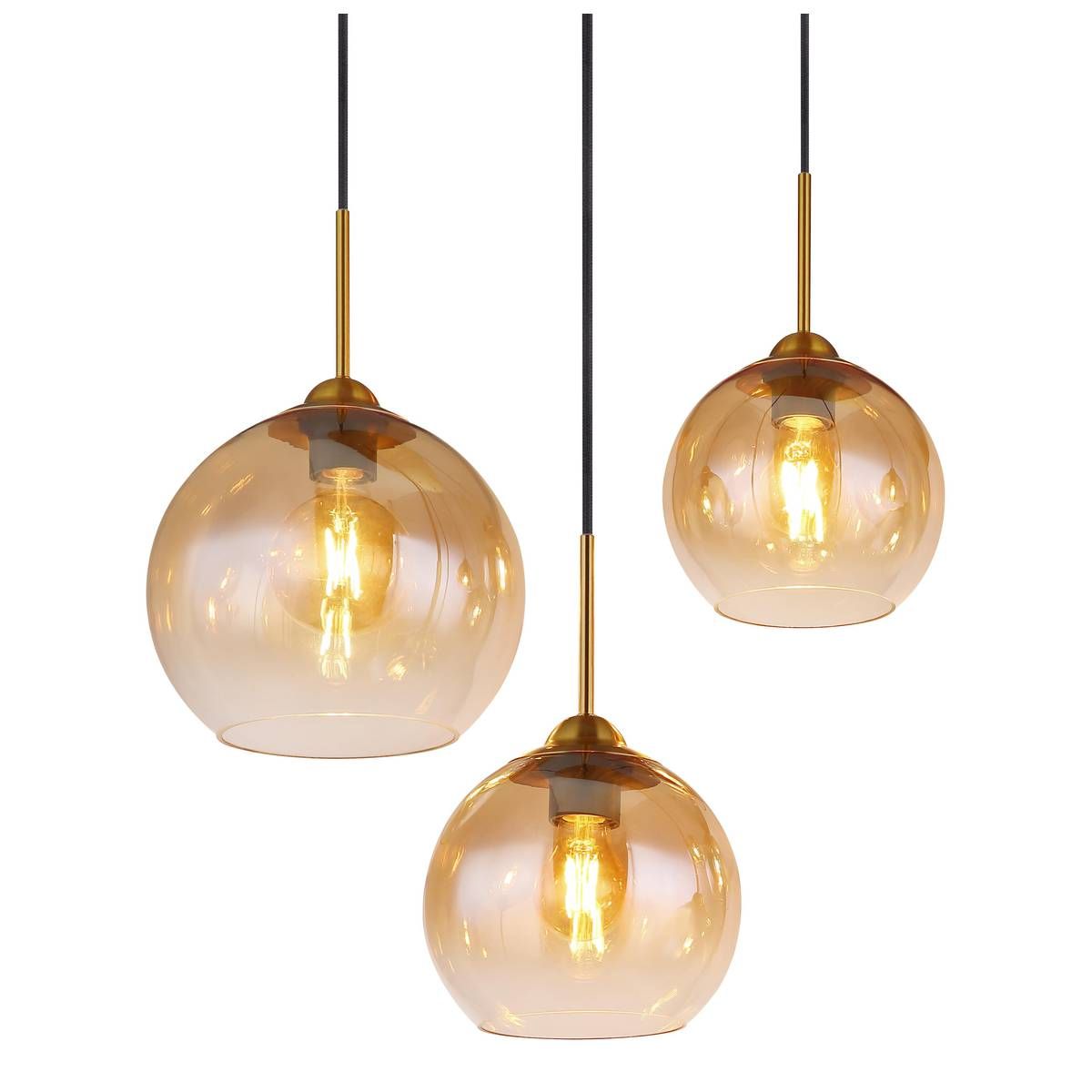 Lampadari & plafoniere: Pendelleuchte Glas, Amber, 98 cm x 48 cm – Nuovo (secondo la descrizione) da Kreuzlingen venduto da Smart-Light 5
