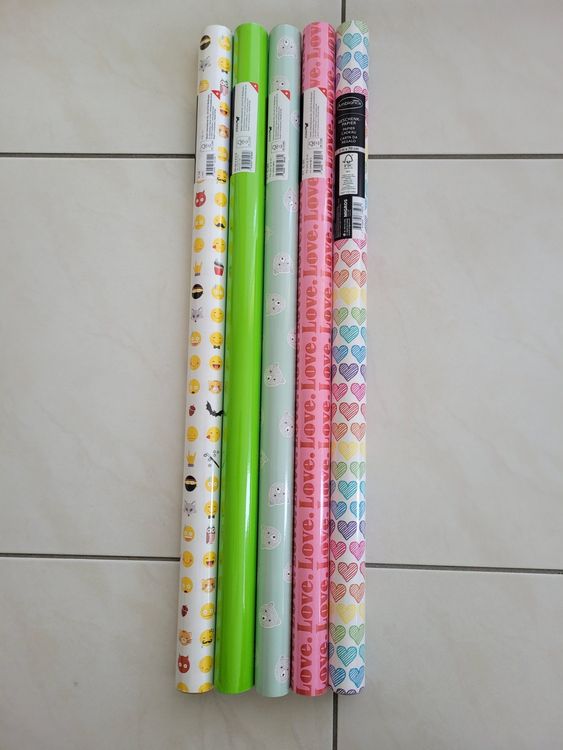 Foydream Geschenkpapier 5 Rollen - Kinder Geburtstagspapier 43x300cm