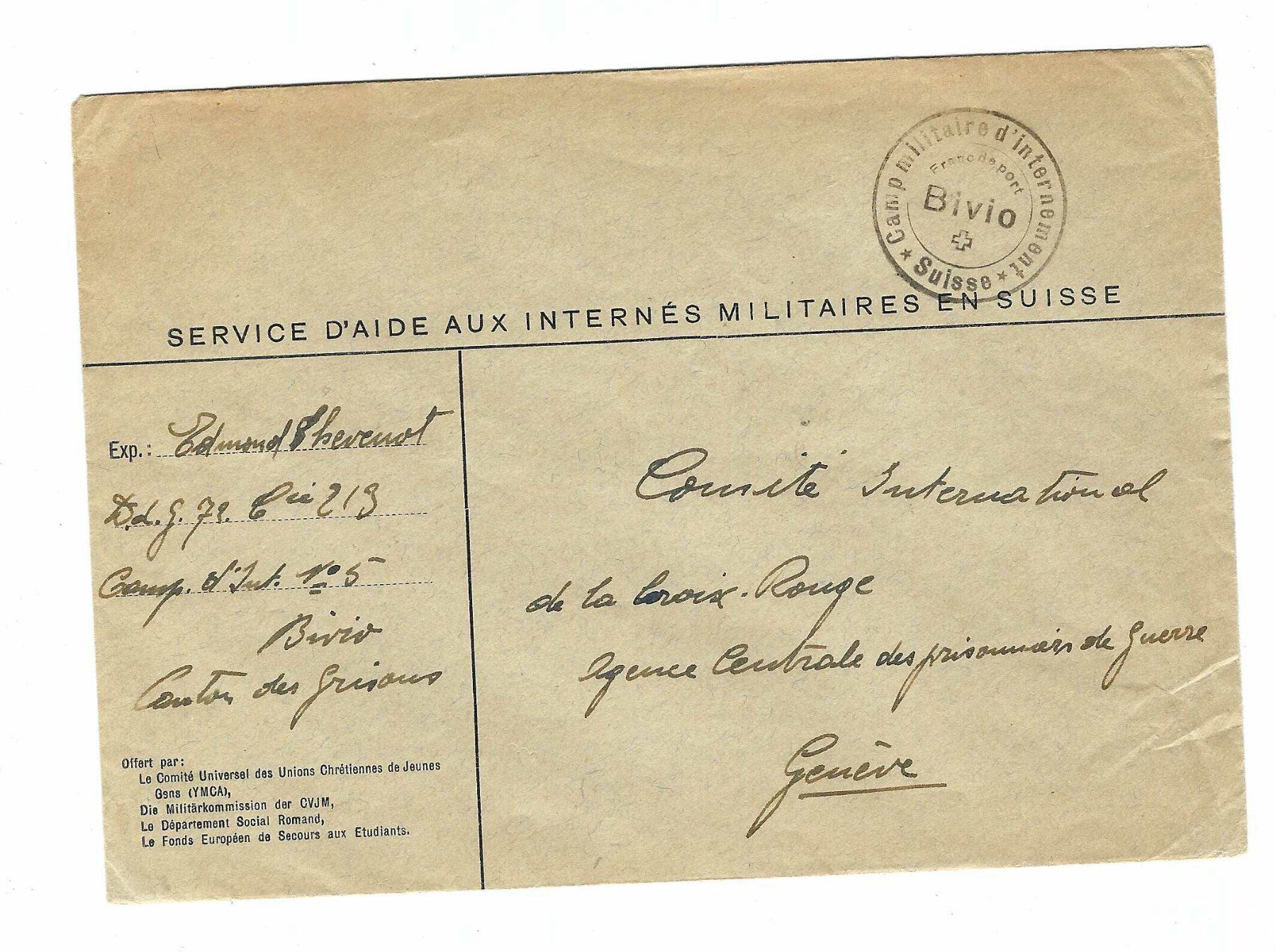 Alle Briefmarken: Camp militaire d'Internement Bivio 7b – Gebraucht aus Aarau von fussball-fussball