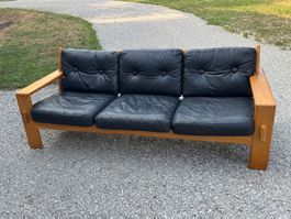 Ledersofa "Bonanza" für Asko Finnland 70er Vintage