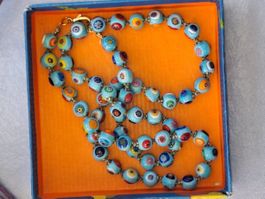 Antik Collier, Millefiori Halskette Murano aus Glas um'40-50