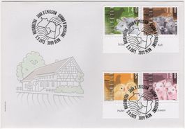 Bauernhof Tiere Serie mit TAB (dt) auf illustriertem FDC