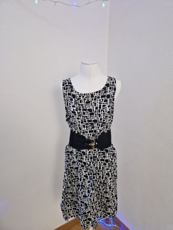 Sommerkleid schwarz weiss Gr. L/100 % Viskose