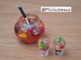 Früchtebowle Handgemacht für Puppenhaus, Maileg