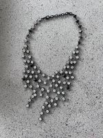 Kette, Collier, Strass, schwarz