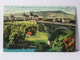 Bern , Kirchfeldbrücke , Nationalmuseum und Gurten  1908