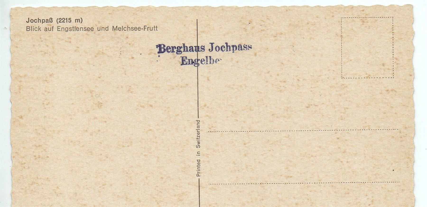 Cartoline postali: MELCHSEE-FRUTT Jochpass Engelberg – Nuovo (secondo la descrizione) da Jona venduto da philajona 1