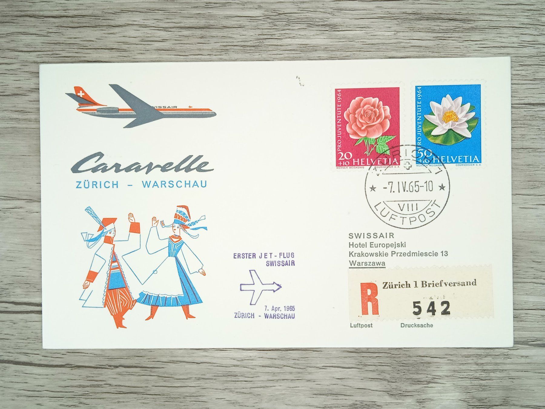 Tutti i francobolli: TR100 Enveloppe + Timbre  Suisse 1965 – Usato da Cousset venduto da Patrick_Collections