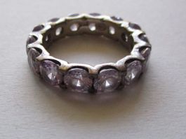 Bague argent 925 avec pierres améthystes