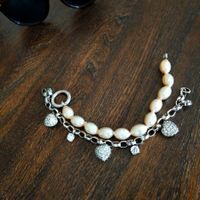 Thomas Sabo Armbänder, 1xweisse Perlen, 1x Silber mit Herzen