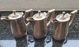 3 Stk. versilberte Milchkannen - 350ml - "WELLNER & SÖHNE"