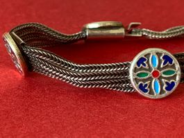 Silber-Armband orientalisch 5 Blumen