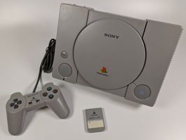 Sony Playstation 1 (PS1) mit Controller & Memory Card
