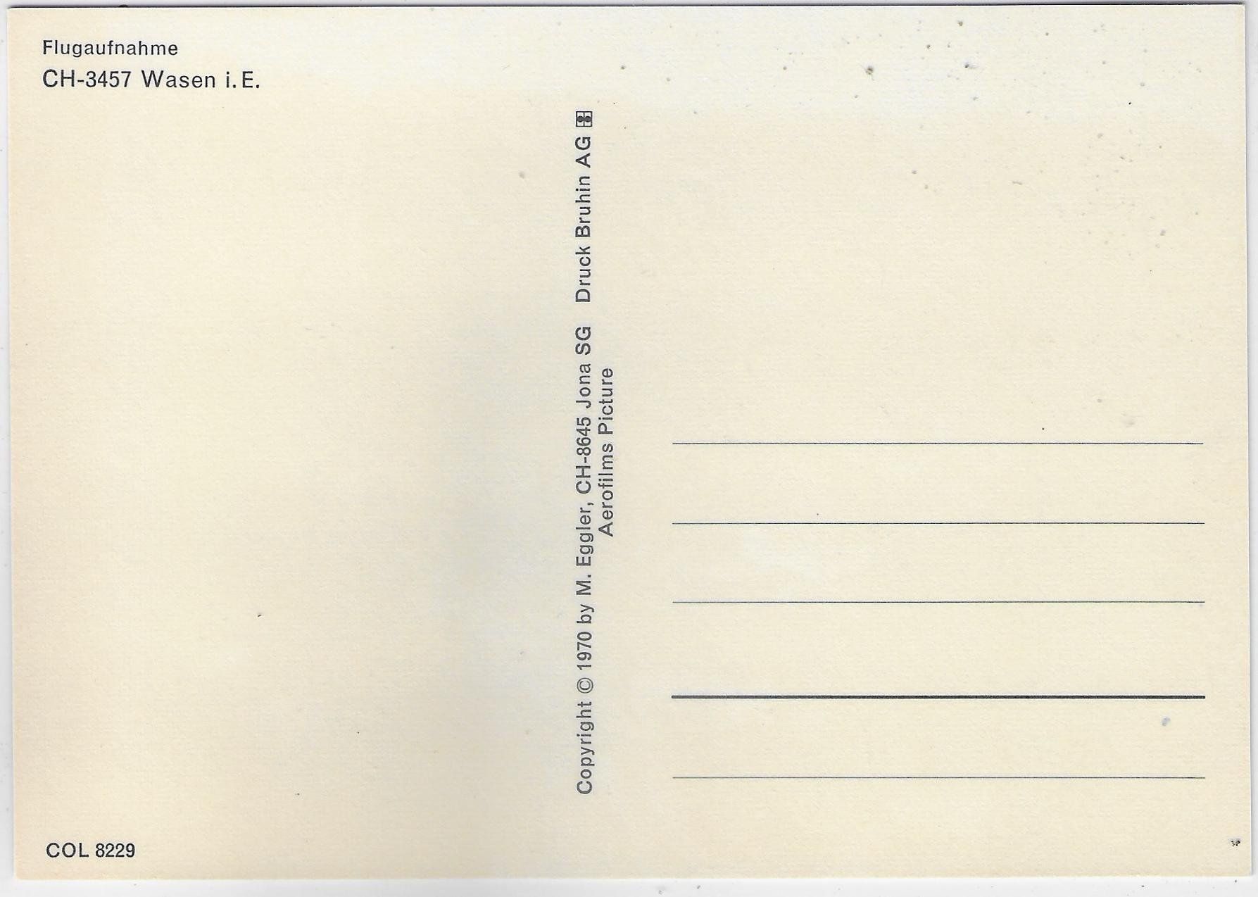 Cartoline postali: Flugaufnahme Wasen BE – Usato da Ettingen venduto da Kartenplanet 1