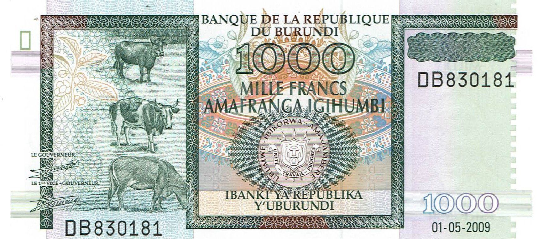 Banconote: Burundi 1000 Francs 2009 UNZ – Nuovo (secondo la descrizione) da Steffisburg venduto da ber_8htf