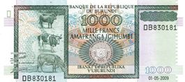 Burundi 1000 Francs 2009 UNZ