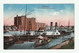 Postkarte 1919 Mannheim Rhein Hafen Lagerhaus