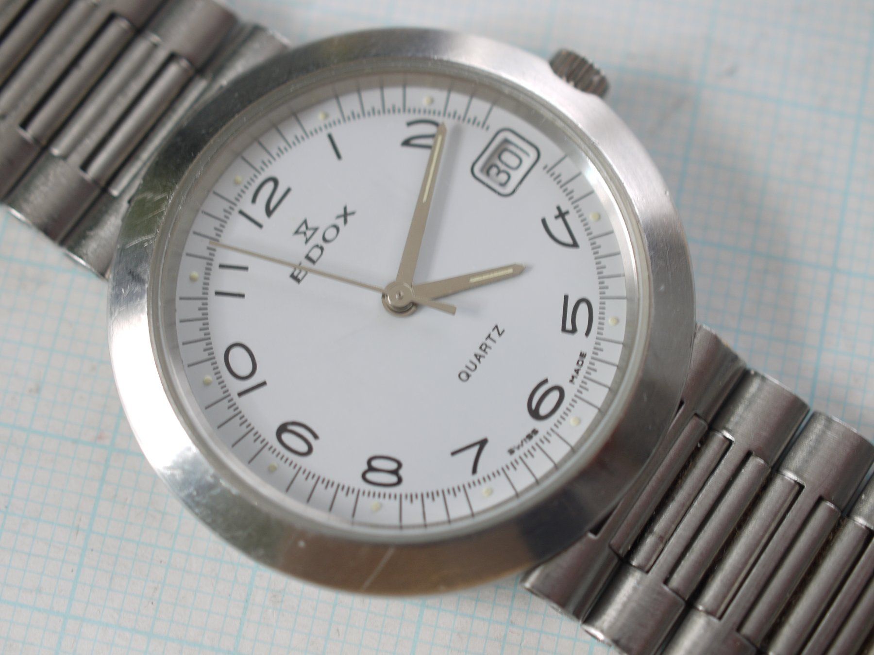 Edox Orologi: EDOX Quartz Date Stahl  Ø 34mm Ref.70017 – Usato da Gross venduto da Retro20 3
