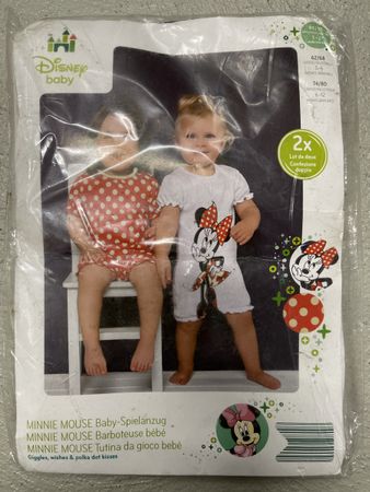 2x Disney Minnie Mouse Baby-Spielanzug 62/68 NEU!