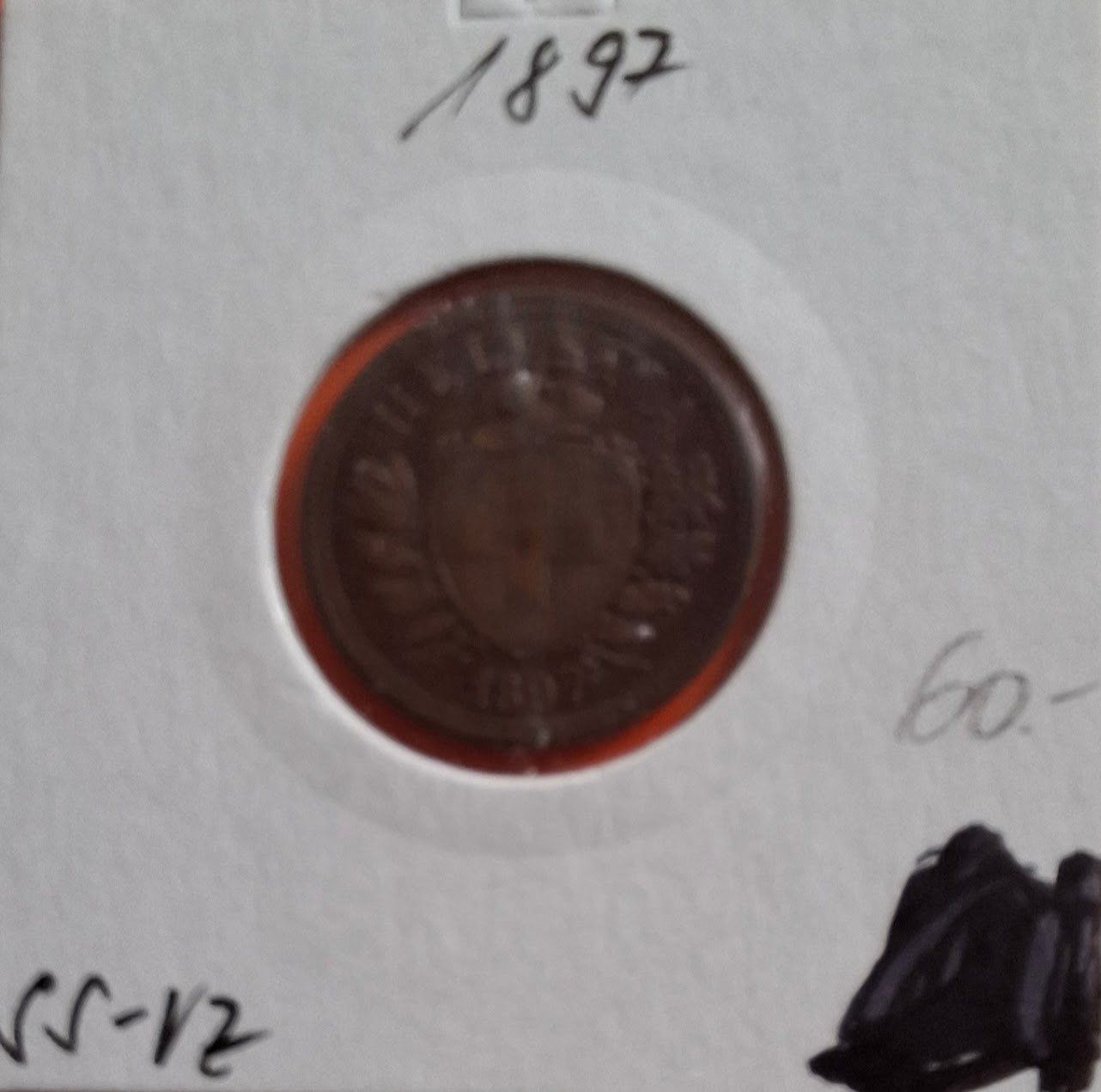 Alle Münzen: CHF 0.02 1897 Schweiz SS-VZ – Gebraucht aus Fribourg von Kiki020
