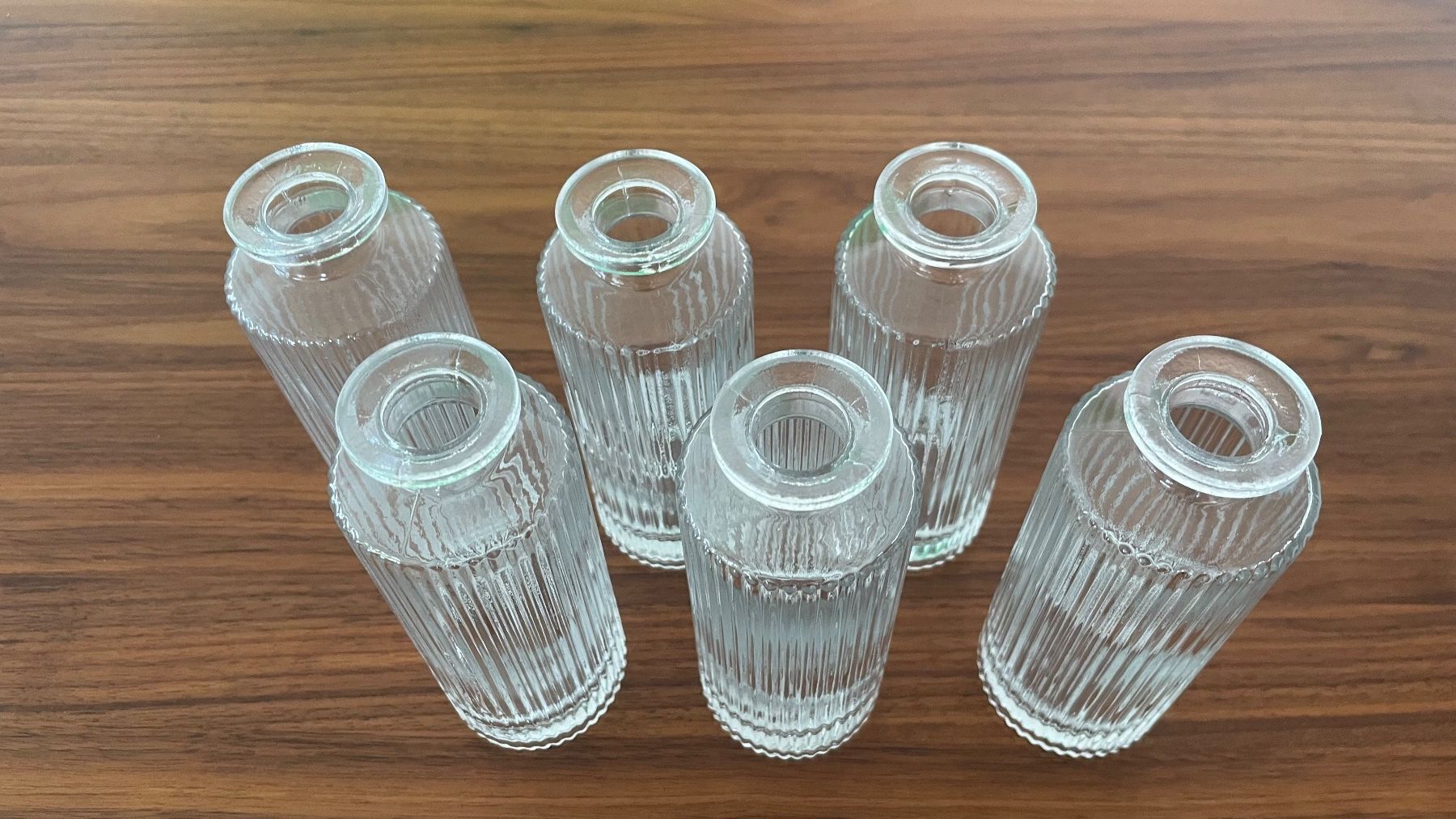 Vasen & Gefässe: 6 Glasvasen geriffelt klein – Gebraucht aus Wetzikon ZH von Filopf 2