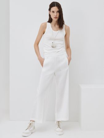 Marella weite Sommer Hose Gabarra weiss Leinen Mix Gr 38